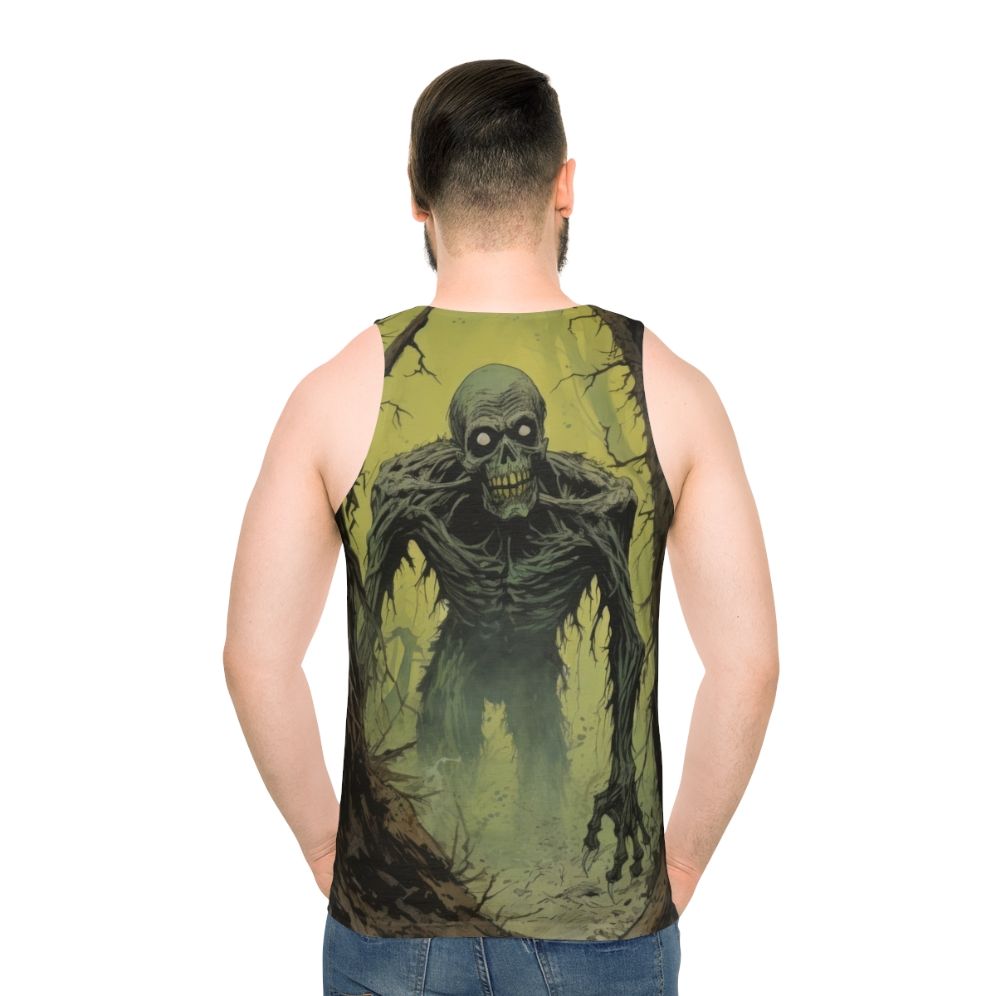 Zombie Stalker Unisex Tank Top with Haunting Illustration