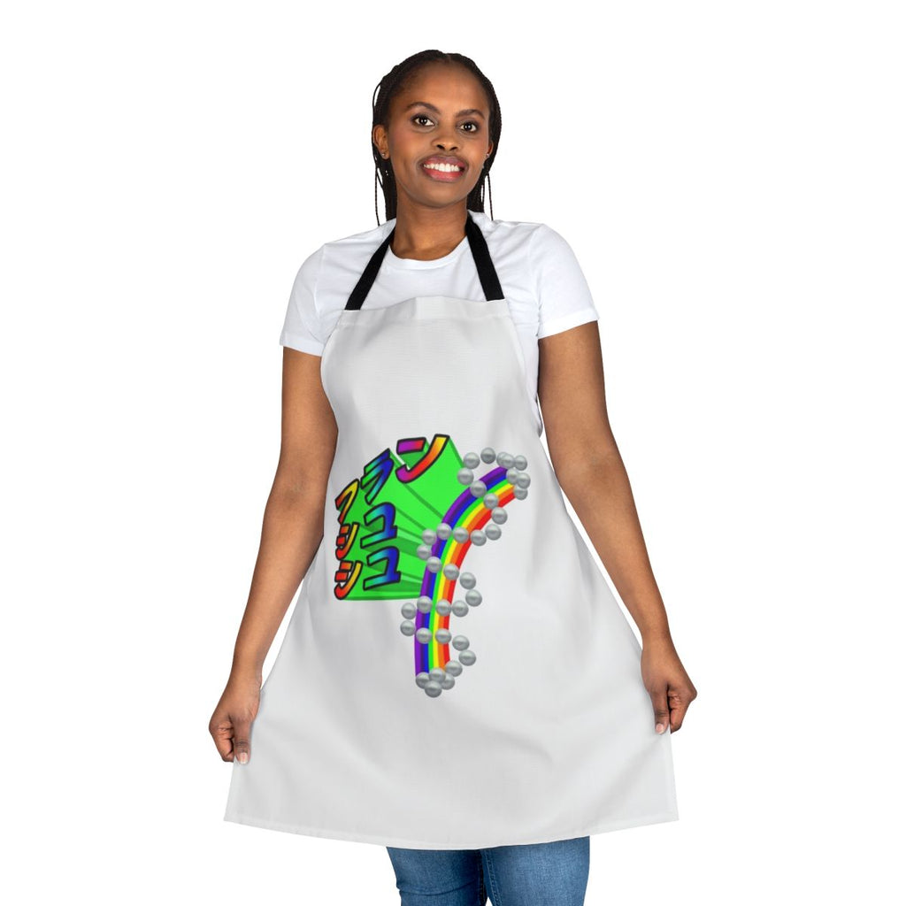 Zombieland Saga-themed apron with Franchouchou logo and character design