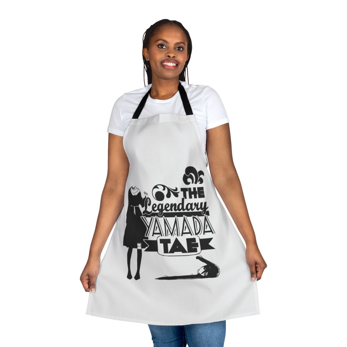 Zombieland Saga inspired apron featuring the character Tae Yamada