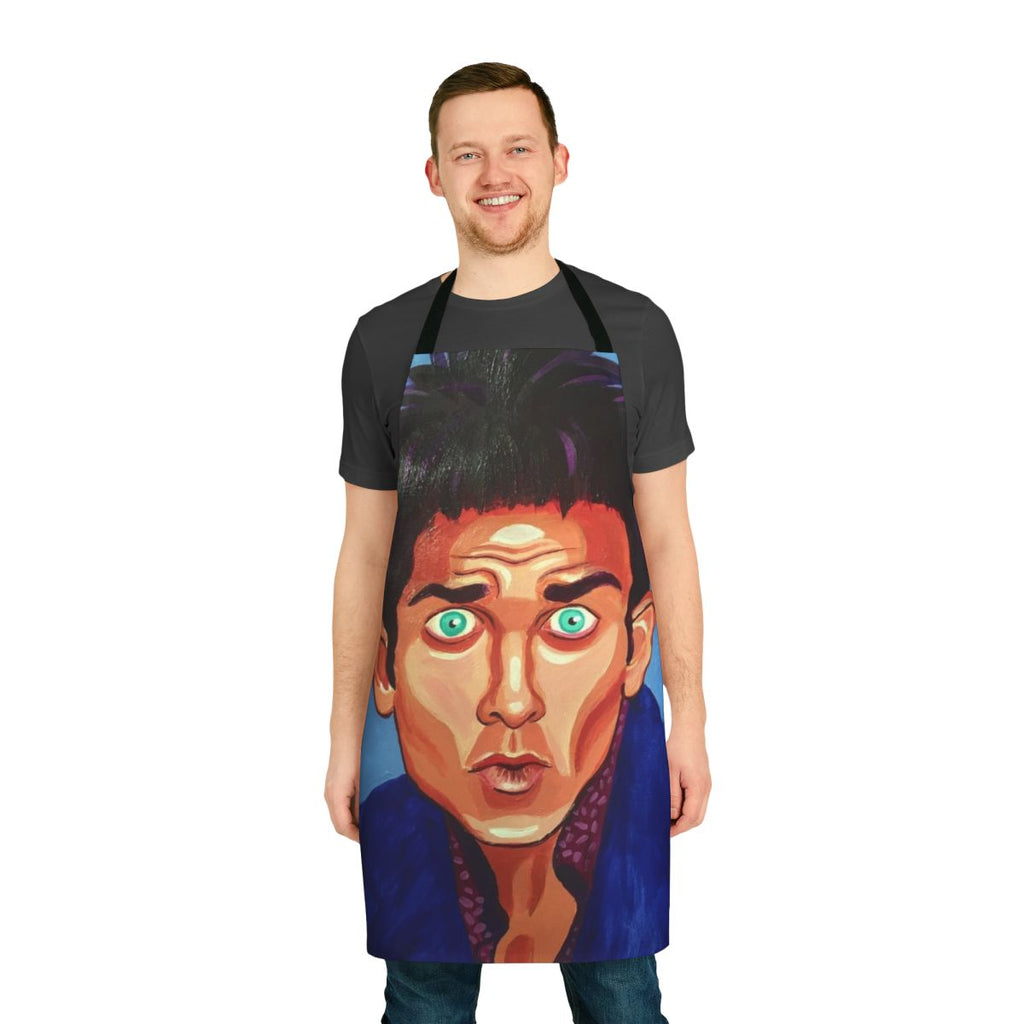 Zoolander-inspired blue steel portrait apron