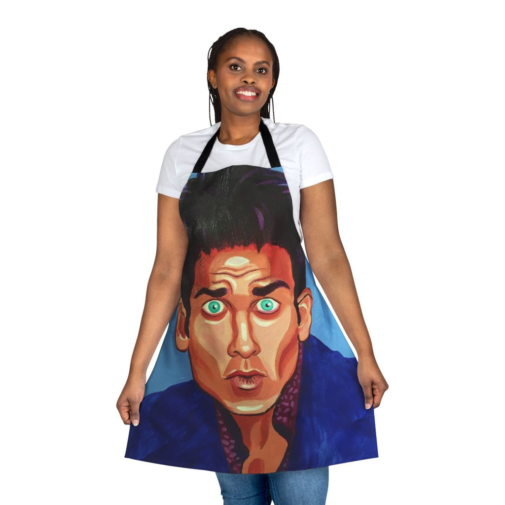 Zoolander-inspired blue steel portrait apron