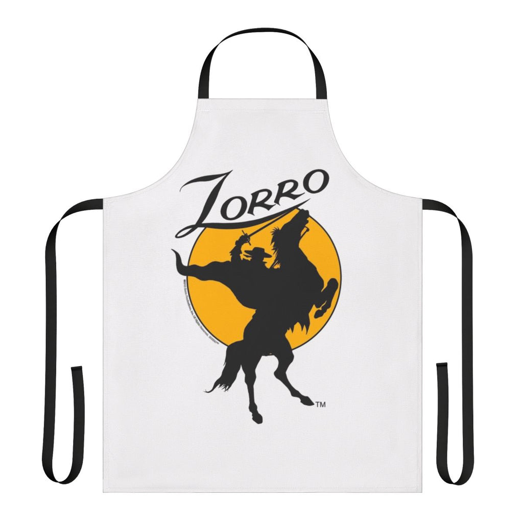 Zorro silhouette apron with horse rider design in a western style