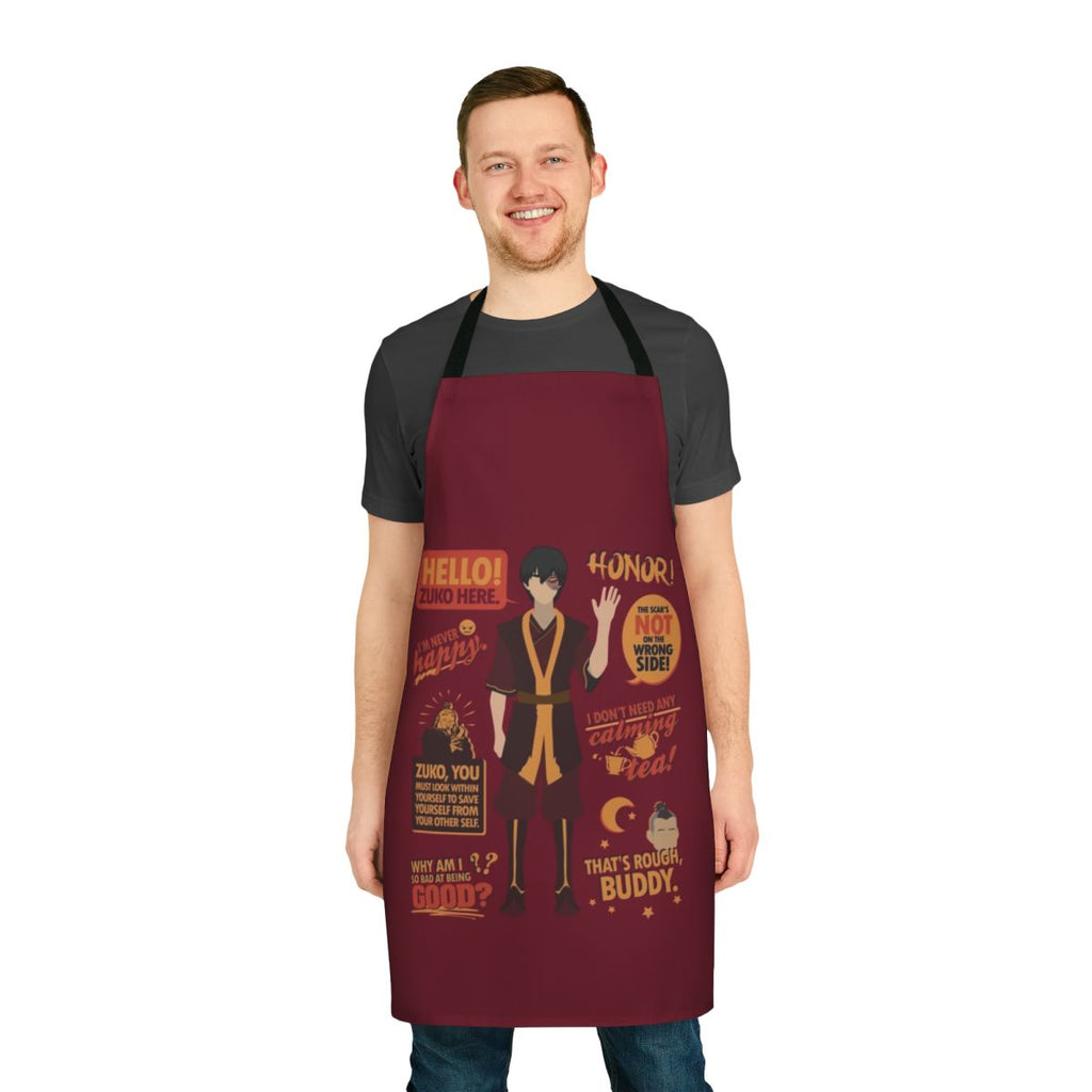 Zuko-Inspired Apron featuring a "Hello Zuko Here" design