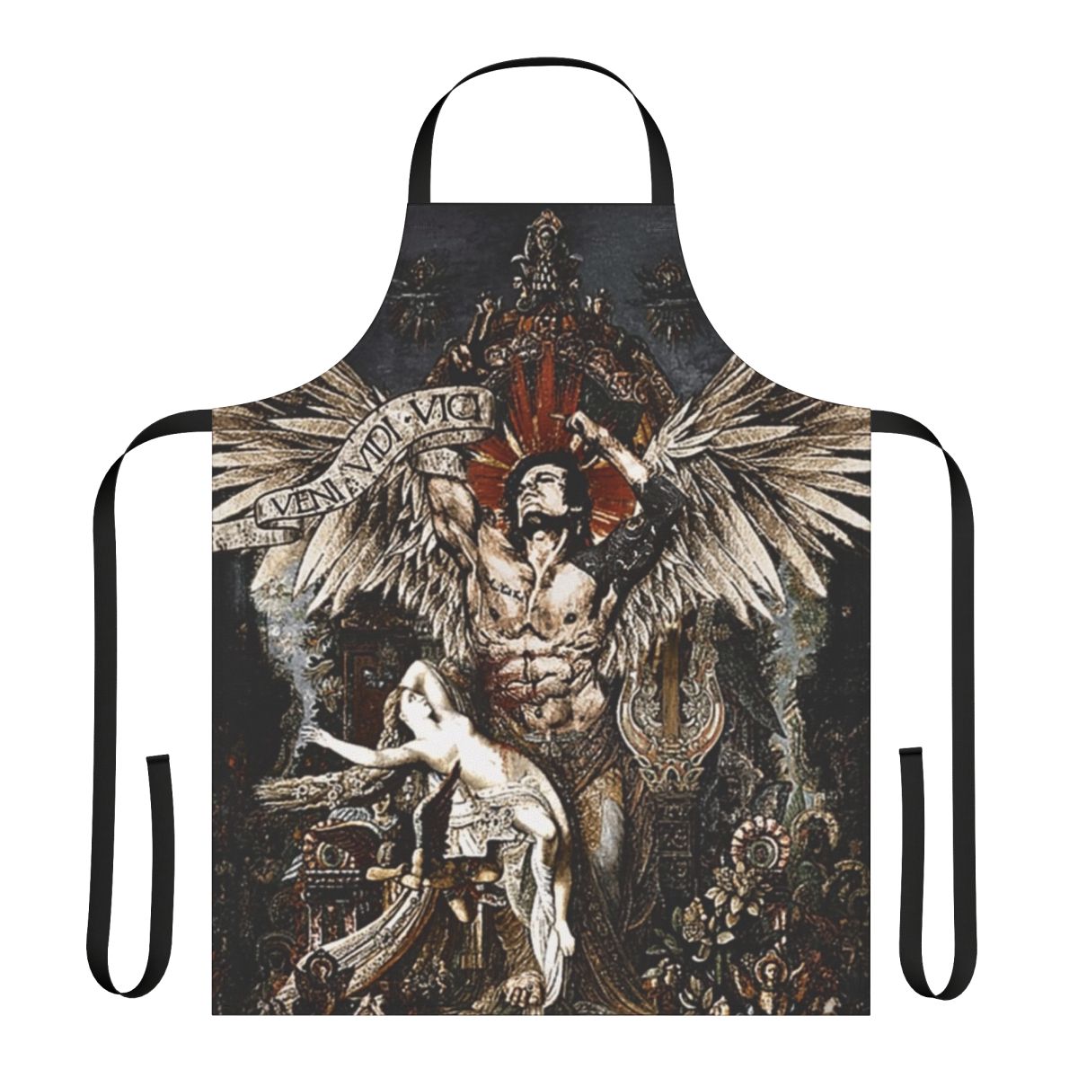 Zyzz-inspired artwork printed on a high-quality apron for electronic dance music fans